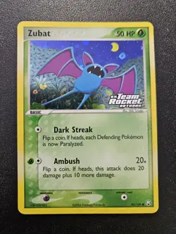 Pokemon Team Rocket Returns Zubat Stamped Reverse Holo 82/109 NEAR MINT - Image 1
