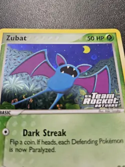 Pokemon Team Rocket Returns Zubat Stamped Reverse Holo 82/109 NEAR MINT - Image 2