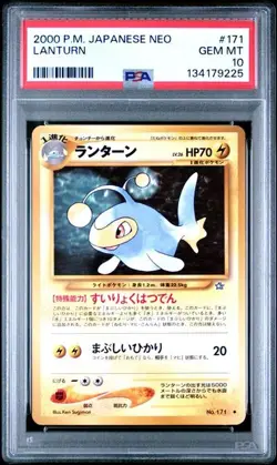 2000 POKEMON JAPANESE NEO #171 LANTURN PSA 10 (225 - Image 1