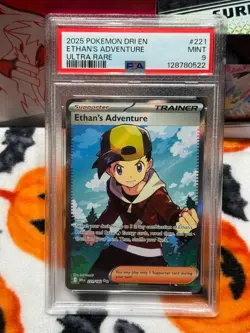 2025 Pokemon DRI EN-DESTINED RIVALS #221/182 ETHAN'S ADVENTURE ULTRA RARE PSA 9 - Image 1