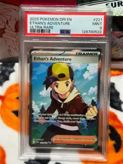 2025 Pokemon DRI EN-DESTINED RIVALS #221/182 ETHAN'S ADVENTURE ULTRA RARE PSA 9 - Image 3
