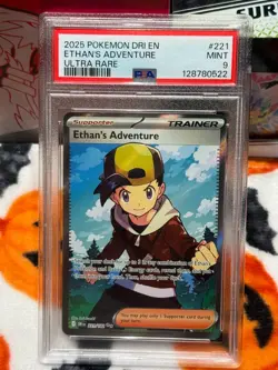 2025 Pokemon DRI EN-DESTINED RIVALS #221/182 ETHAN'S ADVENTURE ULTRA RARE PSA 9 - Image 4