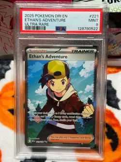 2025 Pokemon DRI EN-DESTINED RIVALS #221/182 ETHAN'S ADVENTURE ULTRA RARE PSA 9 - Image 5
