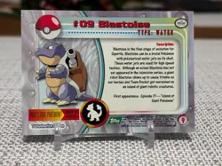 1999 Topps Pokemon #09 Blastoise (TV Animation Series 1) 3rd Print Green Logo NM - Image 2