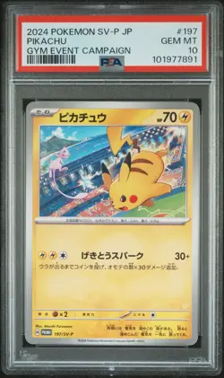 PSA 10 Pikachu Gym Event Campaign Promo 197/SV-P 2024 Pokemon Japanese - Image 1