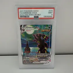 [PSA 9] Umbreon VMAX 215/203 Evolving Skies Alternate Art Secret Rare POKEMON - Image 1