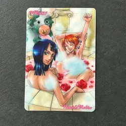 PREORDER Super Rare Nami & Nico Robin Japanese One Piece Gumica Card - Image 1