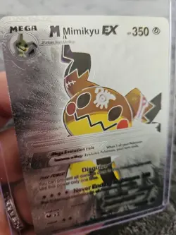 M Mimikyu EX Silver Foil Fan Art Vinyl Collector Pokemon Card 159/300 - Image 3