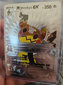 M Mimikyu EX Silver Foil Fan Art Vinyl Collector Pokemon Card 159/300 - Image 4