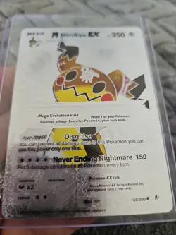M Mimikyu EX Silver Foil Fan Art Vinyl Collector Pokemon Card 159/300 - Image 5