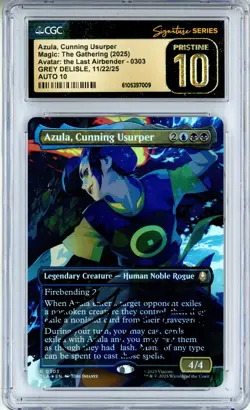 CGC Pristine 10 Grey Delisle Azula, Cunning Usurper (Borderless) ATLA 0303 Foil - Image 1