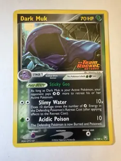Pokemon TCG Dark Muk Team Rocket Returns 16/109 Reverse Holo Rare 2004 70 HP - Image 1