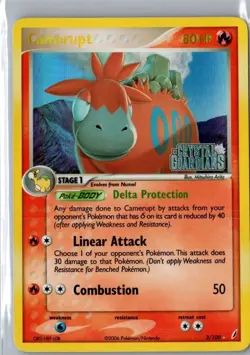 Camerupt 3/100 Pokemon Ex Crystal Guardians Stamped Reverse Holo NM - Image 1