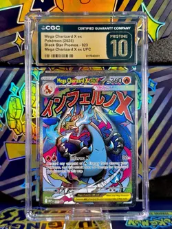 2025 Pokemon Mega Charizard X ex UPC 023 Black Star Promo CGC Pristine 10 - Image 1
