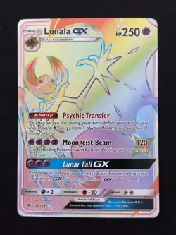 Lunala GX 153/149 - Sun & Moon - Near Mint NM Rainbow Pokemon Card - Image 1
