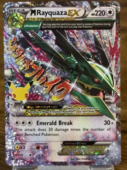 Pokemon TCG: M Rayquaza EX 76/108 Celebrations: Classic Collection Ultra Rare NM - Image 1