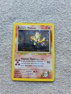 Blaine's Moltres 1/132 Gym Heroes Wing Semi Swirl Pokemon Tcg WOTC [P] - Image 1