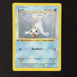 Seel 41/102 1st Edition Shadowless Base Set Vintage 1999 Pokemon WOTC LP+/NM - Image 1