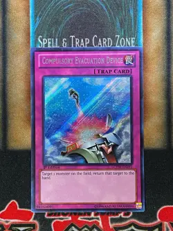Yugioh Compulsory Evacuation Device LCYW-EN291 Secret Rare 1st Ed LP - Image 1