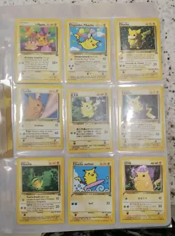 Pokemon Pikachu World Collection 2000 Complete Set 9 Cards + Folder WOTC Promo - Image 2
