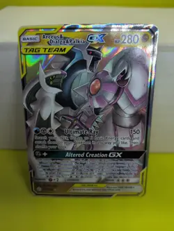 Pokemon TCG Arceus & Dialga & Palkia GX 156/236 Cosmic Eclipse Ultra Rare Card - Image 1