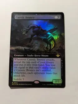 Caustic Bronco (Extended Art) Outlaws of Thunder Junction Foil MtG Borderless - Image 1
