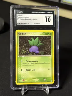 CGC 10 GEM MINT Oddish 2004 EX Hidden Legends 68/101 Pokemon Card - Image 1