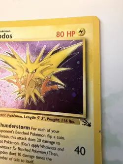 Pokemon TCG Zapdos Fossil 15/62 Holo 1999-2000 Wizards Base Set Copyright... - Image 3