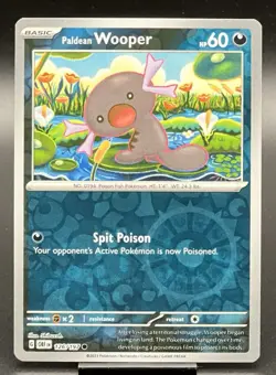 Pokemon Paldean Wooper 126/197 Reverse Holo Obsidian Flames TCG NM+ - Image 1