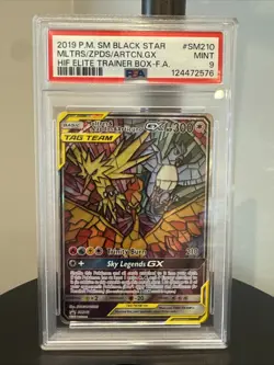2019 Pokemon Moltres & Zapdos & Articuno Gx Black Star Promo #SM210 PSA MINT 9 - Image 1