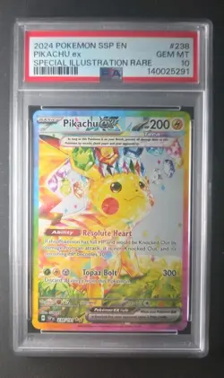 Pokemon TCG : PSA 10 Pikachu ex - SIR 238/191 - Surging Sparks - Image 1