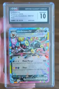 Pokemon TCG Umbreon ex 060/131 Prismatic Evolutions Holo CGC Gem Mint 10 2025 - Image 1