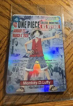 Monkey D Luffy One Piece College Basketball US Voyage P-055 Promotion SEALED - Image 1