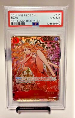 PSA 10 Nami OP01-016 R Exclusive 1st Anniversary set ONE PIECE Card Chinese - Image 1