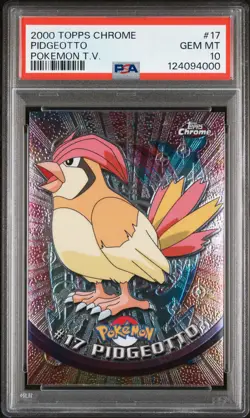 2000 TOPPS CHROME POKEMON T.V. #17 PIDGEOTTO PSA 10 - Image 1