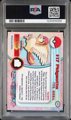 2000 TOPPS CHROME POKEMON T.V. #17 PIDGEOTTO PSA 10 - Image 2