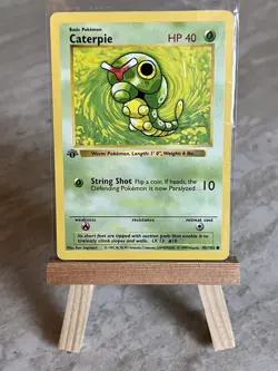 Pokemon TCG Caterpie 45/102 1st Edition Base Set Shadowless (English) - MP - Image 1