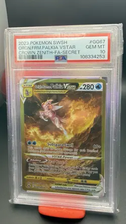 2023 POKEMON SWSH CROWN ZENITH #GG67 FULL ART/ORIGIN FORME PALKIA VSTAR PSA 10 - Image 1