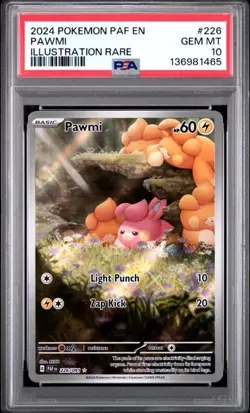 Pokemon Pawmi 226/091 SV: Paldean Fates Illustration Rare Holo 2024 PSA 10 - Image 1