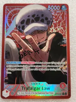 One Piece TCG English OP14-001 Trafalgar Law Leader Alt Art Parallel - Image 2