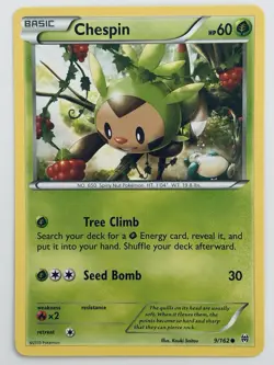 Chespin 9/162 XY BREAKthrough Regular Common Pokemon Card NEAR MINT - Image 1