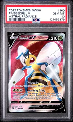 2022 POKEMON SWORD & SHIELD ASTRAL RADIANCE #160 FULL ART/BEEDRILL V PSA 10 - Image 1