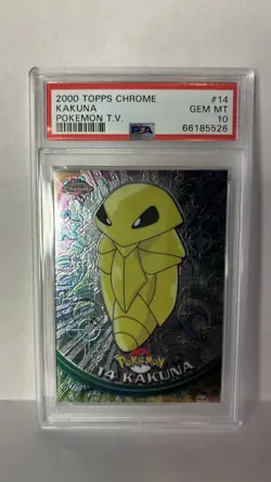 PSA 10 2000 Pokemon Topps Chrome Kakuna TV Rare GEM MINT Base Set #14 - Image 1