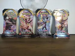 Pokemon 2 Packs 2020 Pokemon Sword & Shield Rebel Clash Booster Pack TCG - Image 1