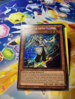 Crowley, The Gifted Magistus BLMM-EN044 Secret Rare Yugioh Set 1st Edition Mint - Image 1