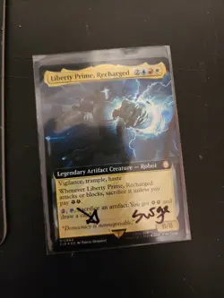 MTG Liberty Prime, Recharged Extended Art Surge Foil Error Card Misprint Stamp - Image 1