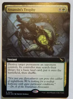 MTG Magic [x1] Assassin's Trophy [x1] BORDERLESS EXTENDED Murders Karlov M/NM - Image 1