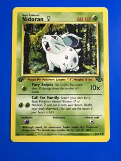 Pokemon TCG Nidoran Jungle 57/64 Regular 1st Edition Common - Image 1