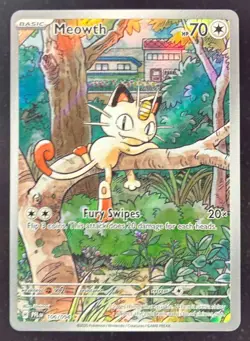 2025 Pokemon Phantasmal Flames - PFL EN #106/094 Meowth Illustration Rare - Image 1