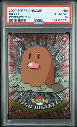 2000 TOPPS CHROME POKEMON T.V. #50 DIGLETT PSA 10 - Image 1
